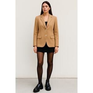 Brooks Brothers Women’s Camel Hair Tailored Blazer Tan Wool Size 10 Jacket